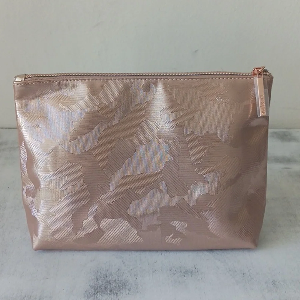 Lancome Rose Gold Print Makeup Cosmetic Bag/Travel Case